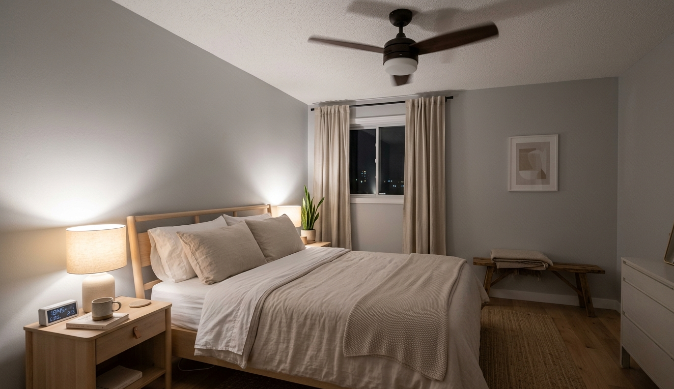 Cool bedroom supports deep sleep